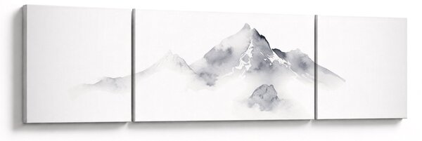 Obraz - Obraz gór namalowany tuszem (170x50 cm)