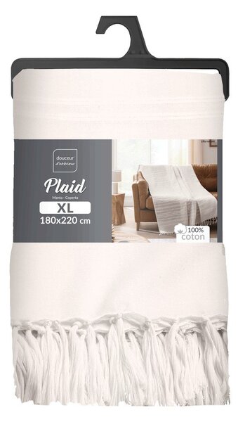 Kremowa bawełniana narzuta 180x220 cm Lilia – douceur d'intérieur