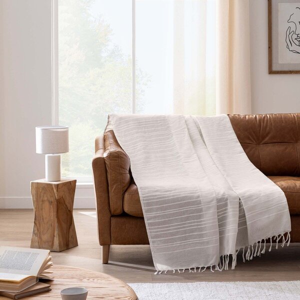 Kremowa bawełniana narzuta 180x220 cm Lilia – douceur d'intérieur