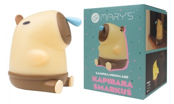 Lampka nocna dla dzieci bezprzewodowa beżowo-brązowa kapibara smarkuś LED 1.6W Mary's
