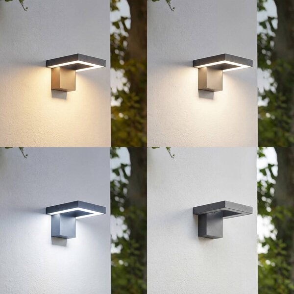 Kinkiet zewnętrzny LED Orbin Lindby, aluminiowy / szary / cynkowy, aluminium, nowoczesny