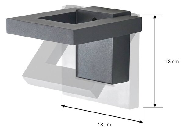 Kinkiet zewnętrzny LED Orbin Lindby, aluminiowy / szary / cynkowy, aluminium, nowoczesny