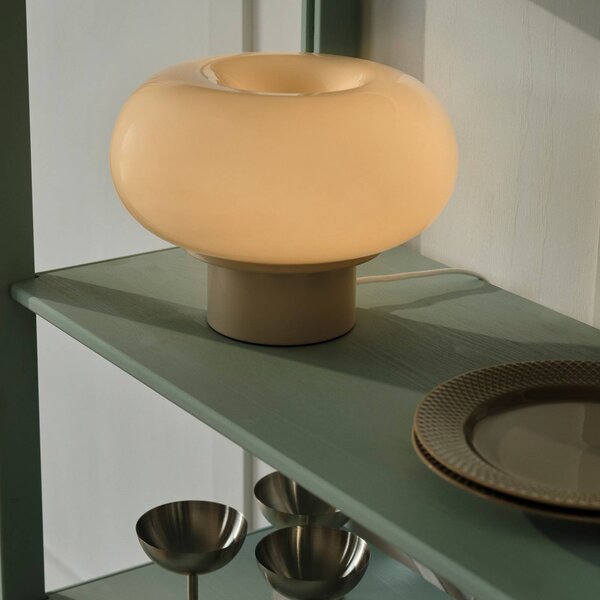 Nordlux Lampa stołowa Malti, kremowy / amber, salon / jadalnia, szkło