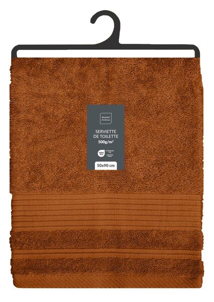 Bawełniany ręcznik frotte w kolorze terakoty 50x90 cm Tendresse – douceur d'intérieur