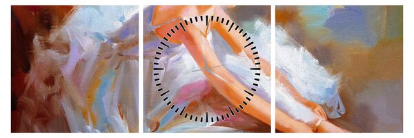 Obraz - Balerina (z zegarem) (90x30 cm)