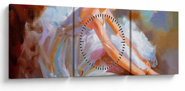 Obraz - Balerina (z zegarem) (90x30 cm)