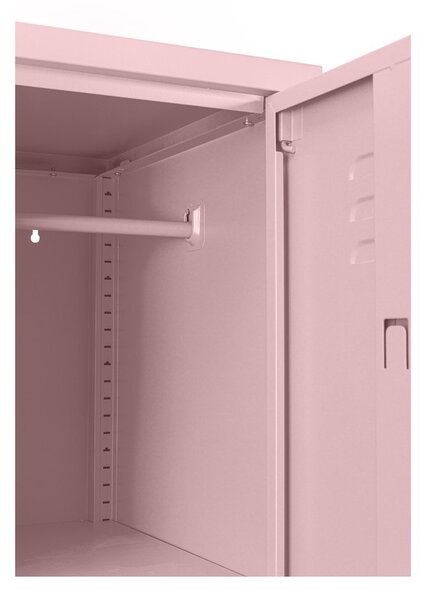 Jasnoróżowa metalowa szafka z zamkiem 38x185x46 cm Cambridge – Yes Everyday