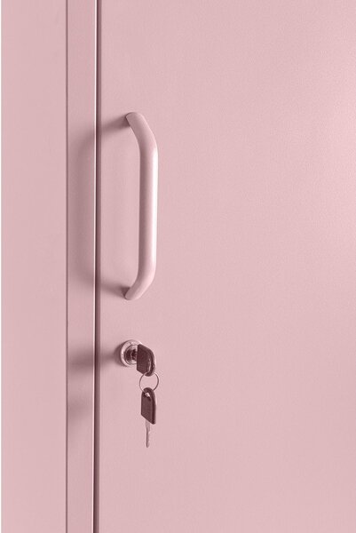Jasnoróżowa metalowa szafka z zamkiem 38x185x46 cm Cambridge – Yes Everyday