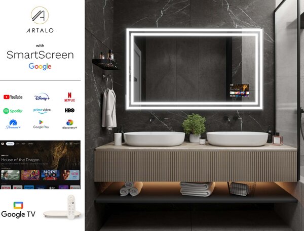 Lustro LED w ramie do łazienki M3