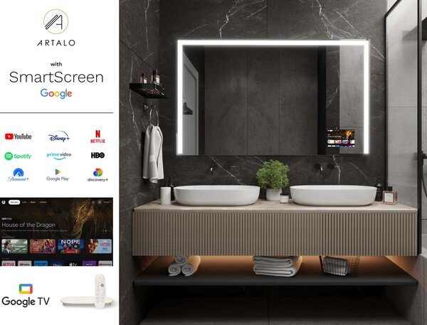 Lustro LED w ramie do łazienki M2