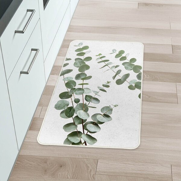Biało-zielony dywan 45x75 cm Stevia – douceur d'intérieur