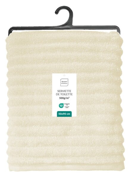 Kremowy bawełniany ręcznik frotte 50x90 cm Maya – douceur d'intérieur