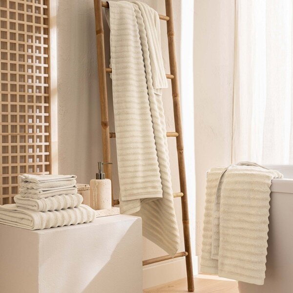 Kremowy bawełniany ręcznik frotte 30x50 cm Maya – douceur d'intérieur