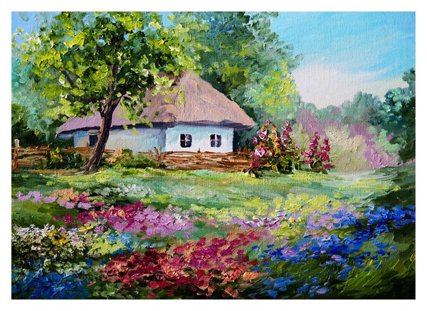 Obraz na szkle - Domek (70x50 cm)