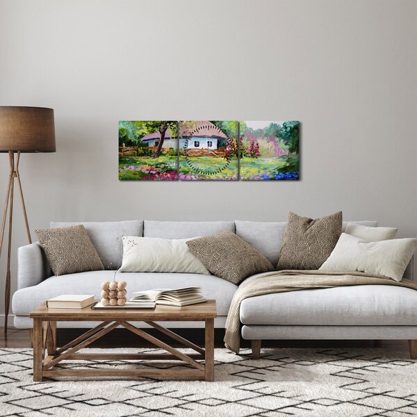 Obraz - Domek (z zegarem) (90x30 cm)