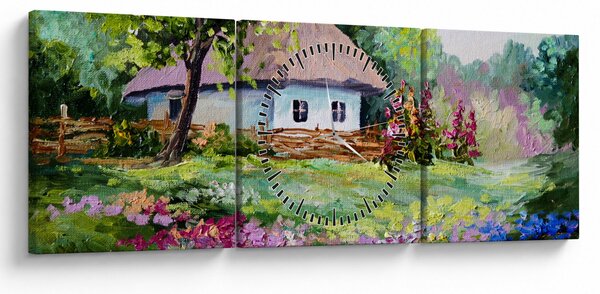 Obraz - Domek (z zegarem) (90x30 cm)