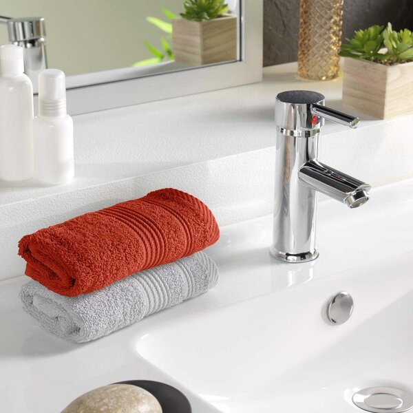 Ceglasty bawełniany ręcznik frotte 30x50 cm Tendresse – douceur d'intérieur