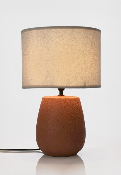 Lampa stołowa ceramiczna w kolorze terakoty z tekstylnym kloszem (wysokość 41,5 cm) Irvin – Yes Everyday