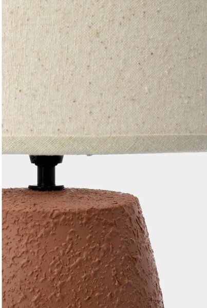 Lampa stołowa ceramiczna w kolorze terakoty z tekstylnym kloszem (wysokość 41,5 cm) Irvin – Yes Everyday