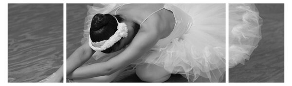 Obraz - Balerina, czarno-biały (170x50 cm)