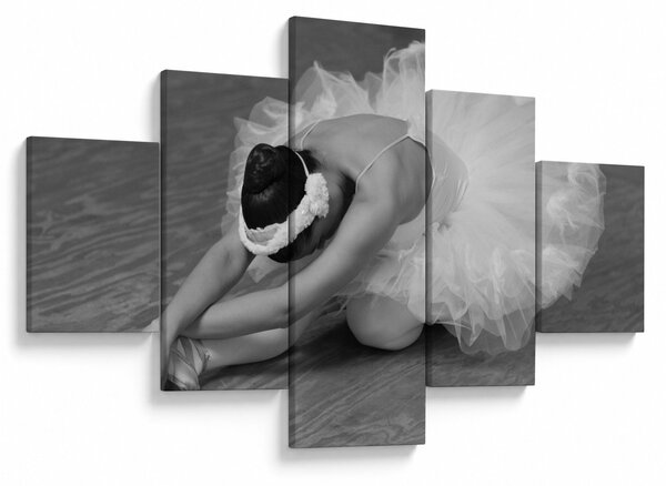 Obraz - Balerina, czarno-biały (125x70 cm)