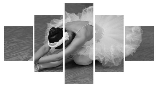 Obraz - Balerina, czarno-biały (125x70 cm)