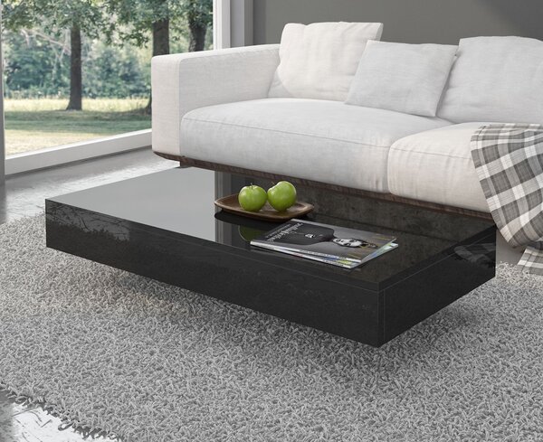 Niski stolik kawowy Pixel 90x60 cm, kolor czarny połysk