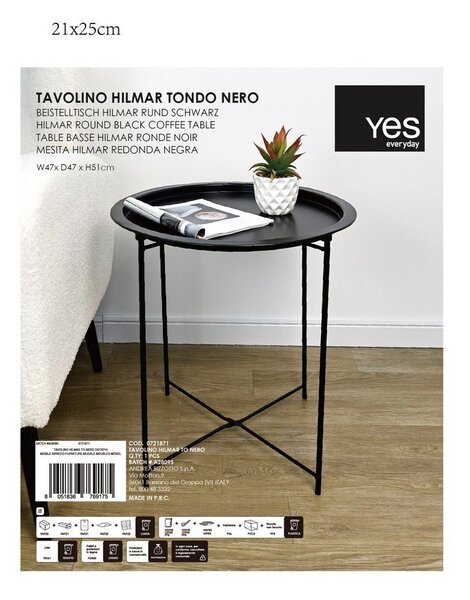 Metalowy okrągły stolik ø 47 cm Hilmar – Yes Everyday