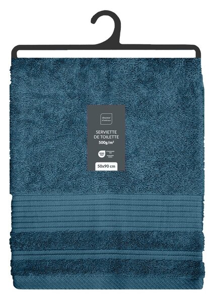 Ciemnoniebieski bawełniany ręcznik frotte 50x90 cm Tendresse – douceur d'intérieur