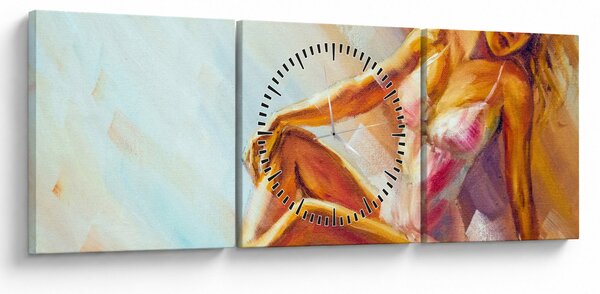 Obraz - Tancerze (z zegarem) (90x30 cm)