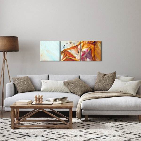 Obraz - Tancerze (z zegarem) (90x30 cm)