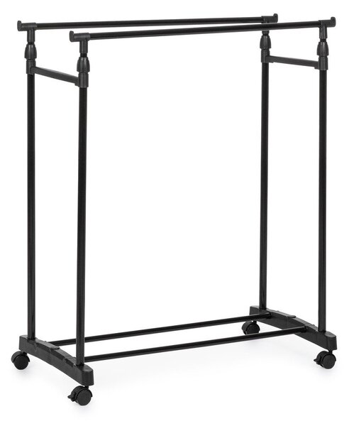 Czarny metalowy stojak na ubrania na kółkach 80x160x42 cm Roald – Yes Everyday