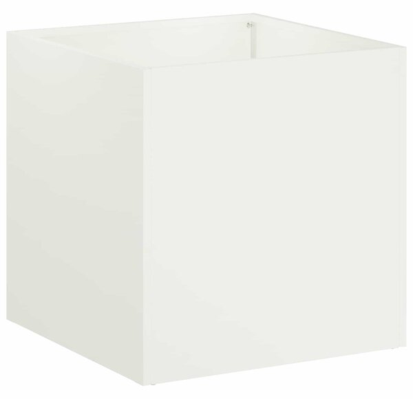 Doniczka ogrodowa Biały 45 x 45 x 45 cm Stal zimnogięta
