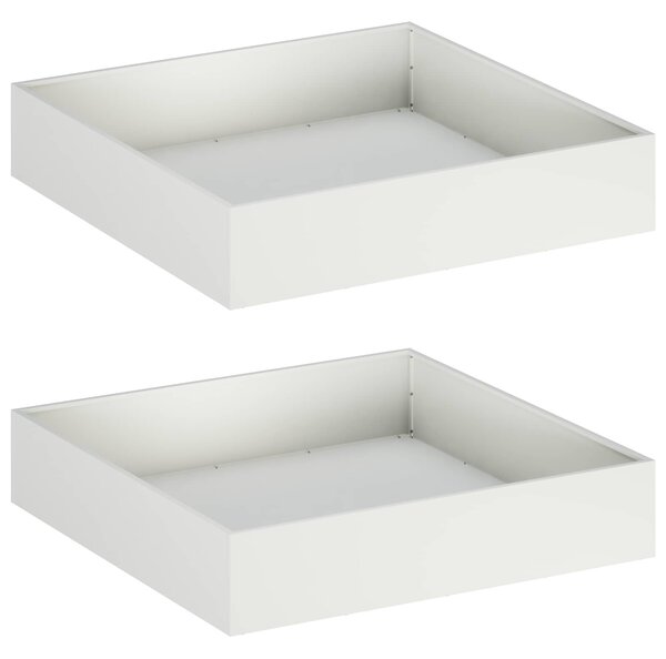 Doniczka ogrodowa 2 szt. Biały 80 x 80 x 20 cm Stal zimnogięta