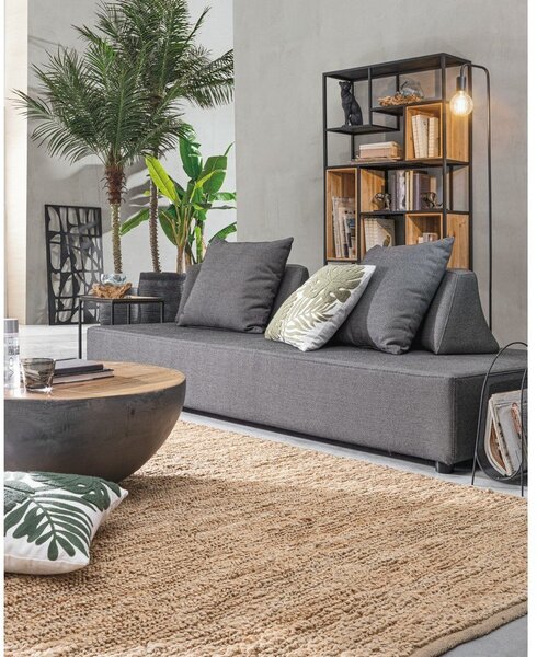 Szaro-naturalny metalowy okrągły stolik ø 90 cm Lancaster – Bizzotto