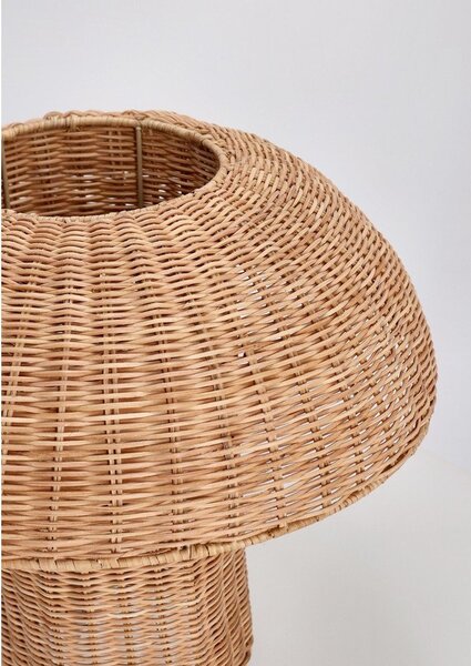 Rattanowa lampa stołowa LED w naturalnym kolorze z rattanowym kloszem (wysokość 40 cm) Irele – Bizzotto