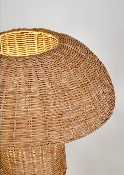 Rattanowa lampa stołowa LED w naturalnym kolorze z rattanowym kloszem (wysokość 40 cm) Irele – Bizzotto