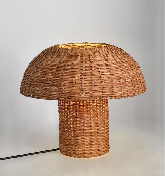 Rattanowa lampa stołowa LED w naturalnym kolorze z rattanowym kloszem (wysokość 40 cm) Irele – Bizzotto