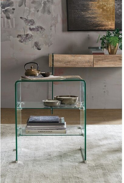Szklany stolik 40x50 cm Iride – Bizzotto
