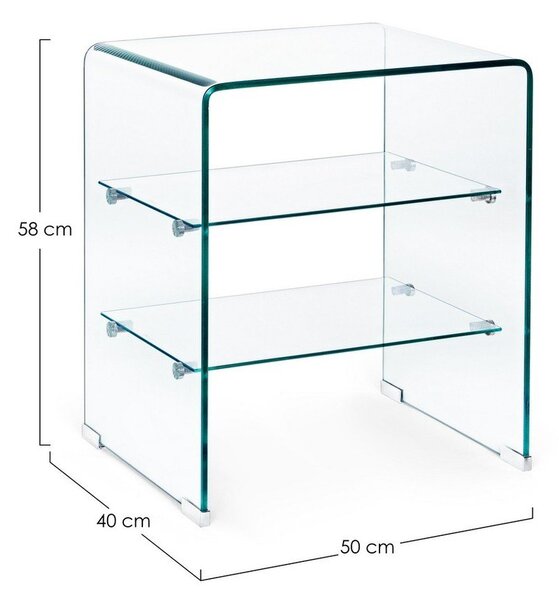Szklany stolik 40x50 cm Iride – Bizzotto
