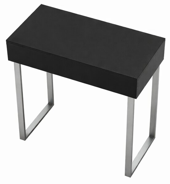 Toaletka / konsola "LENA" czarna mat 75cm, srebrne U