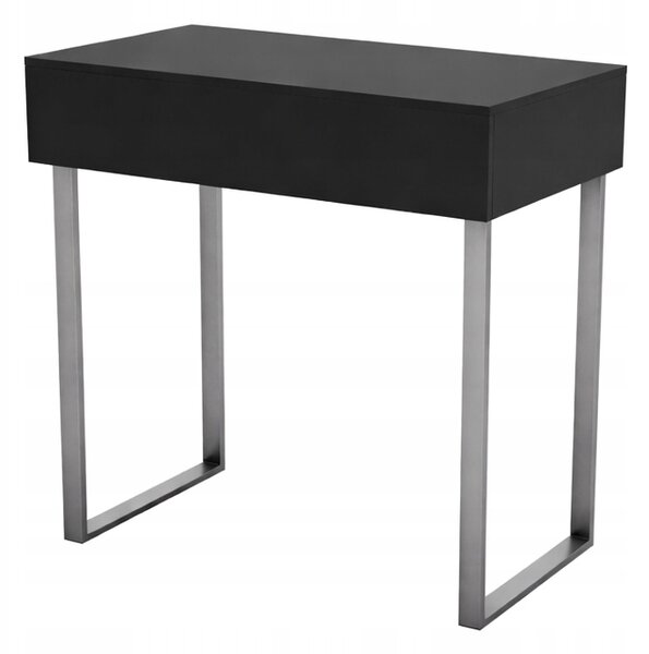 Toaletka / konsola "LENA" czarna mat 75cm, srebrne U