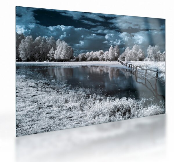 Obraz na szkle - Zamarznięty krajobraz (70x50 cm)