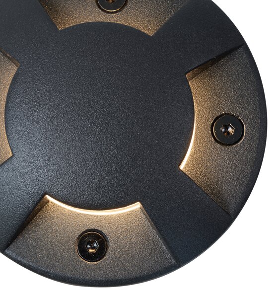 Nowoczesny reflektor gruntowy czarny GU10 50mm efekt 4-punktowy IP65 - Cellar