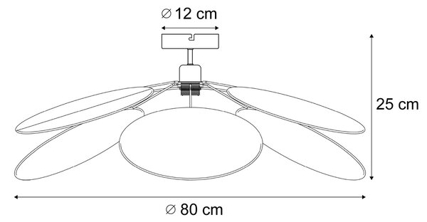 Lampa sufitowa Japandi kremowa z lnianym abażurem - Aisha