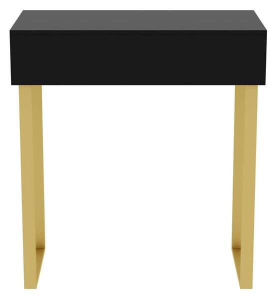Toaletka / konsola "LENA" czarna mat 75cm, złote U
