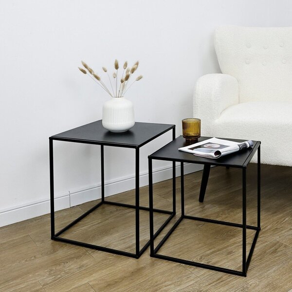 Czarne metalowe stoliki zestaw 2 szt. 38x38 cm Alrik – Yes Everyday