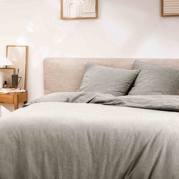 Szara bawełniana pościel dwuosobowa 3-częściowa 240x220 cm Meline – douceur d'intérieur