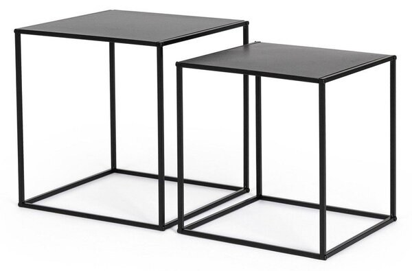 Czarne metalowe stoliki zestaw 2 szt. 38x38 cm Alrik – Yes Everyday