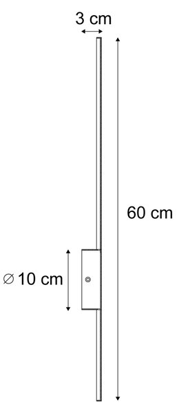Nowoczesny kinkiet czarny 60 cm z LED - Clockwise
